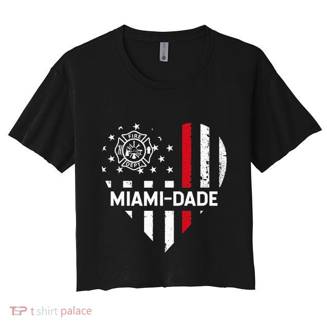 Firefighter Love 4th Of July Usa Flag Crop Top