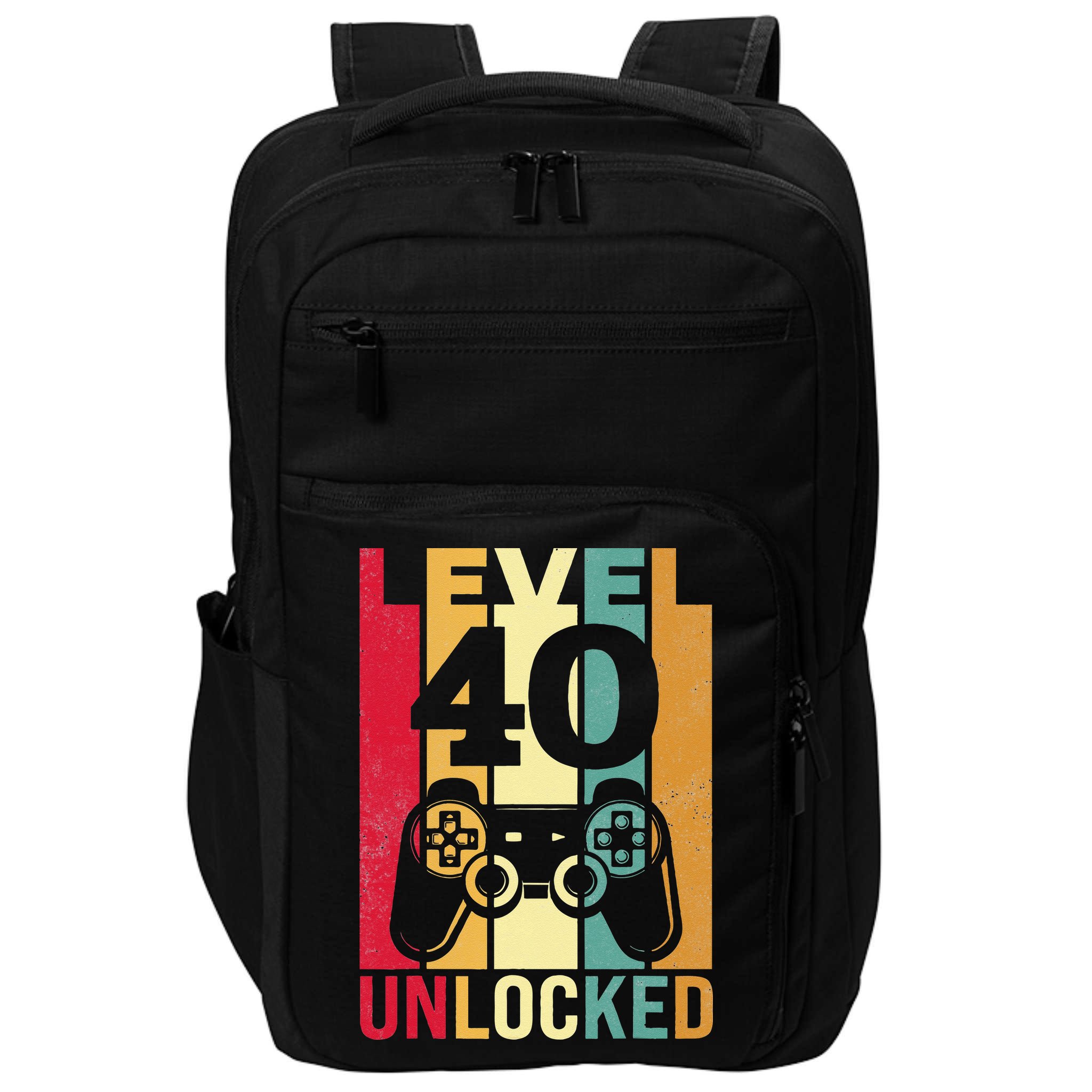 Funny Level 40 Unlocked Him BDay Turning 40th Birthday Impact Tech Backpack
