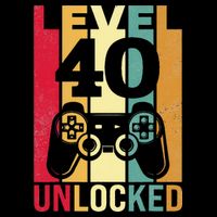 Funny Level 40 Unlocked Him BDay Turning 40th Birthday Impact Tech Backpack