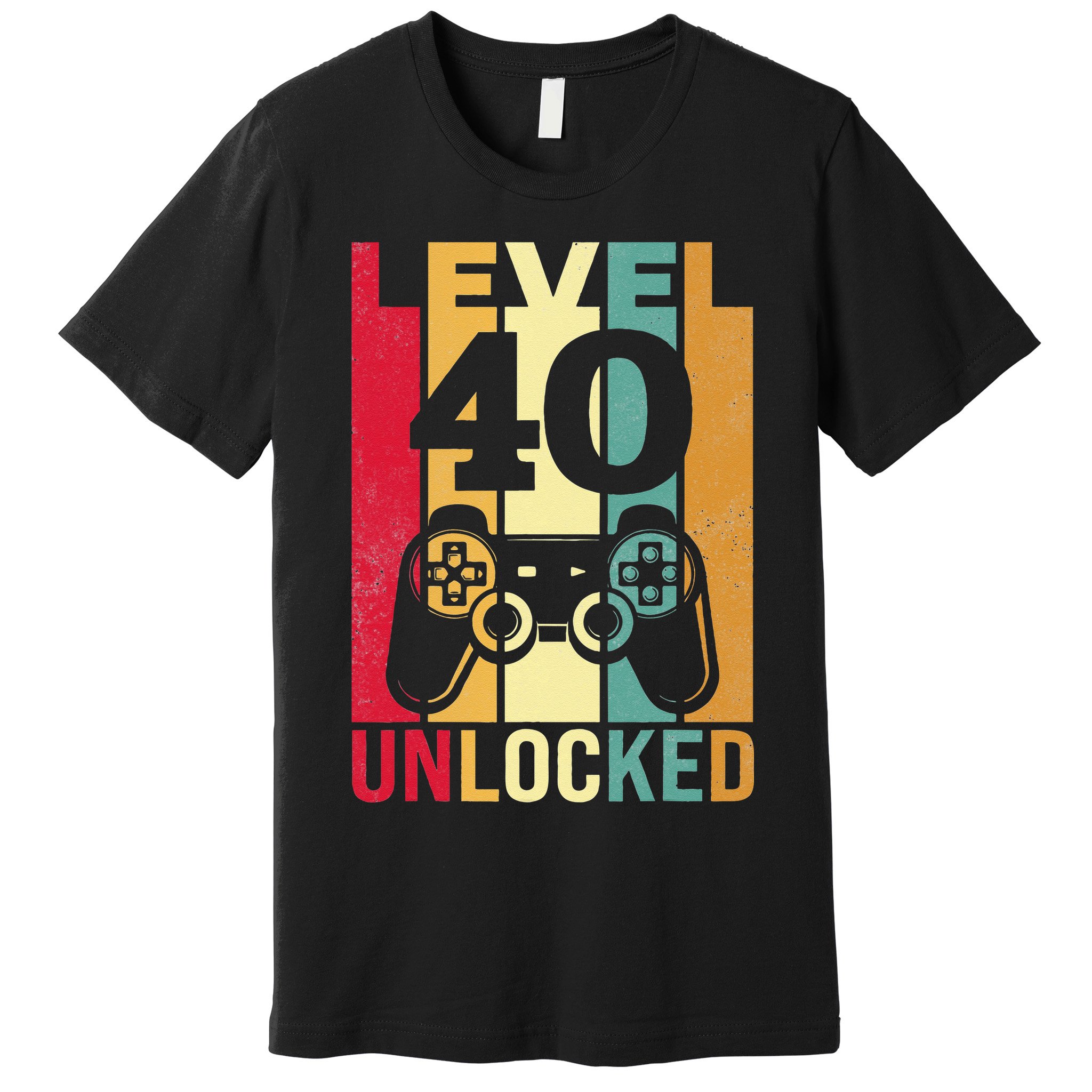 Funny Level 40 Unlocked Him BDay Turning 40th Birthday Premium T-Shirt