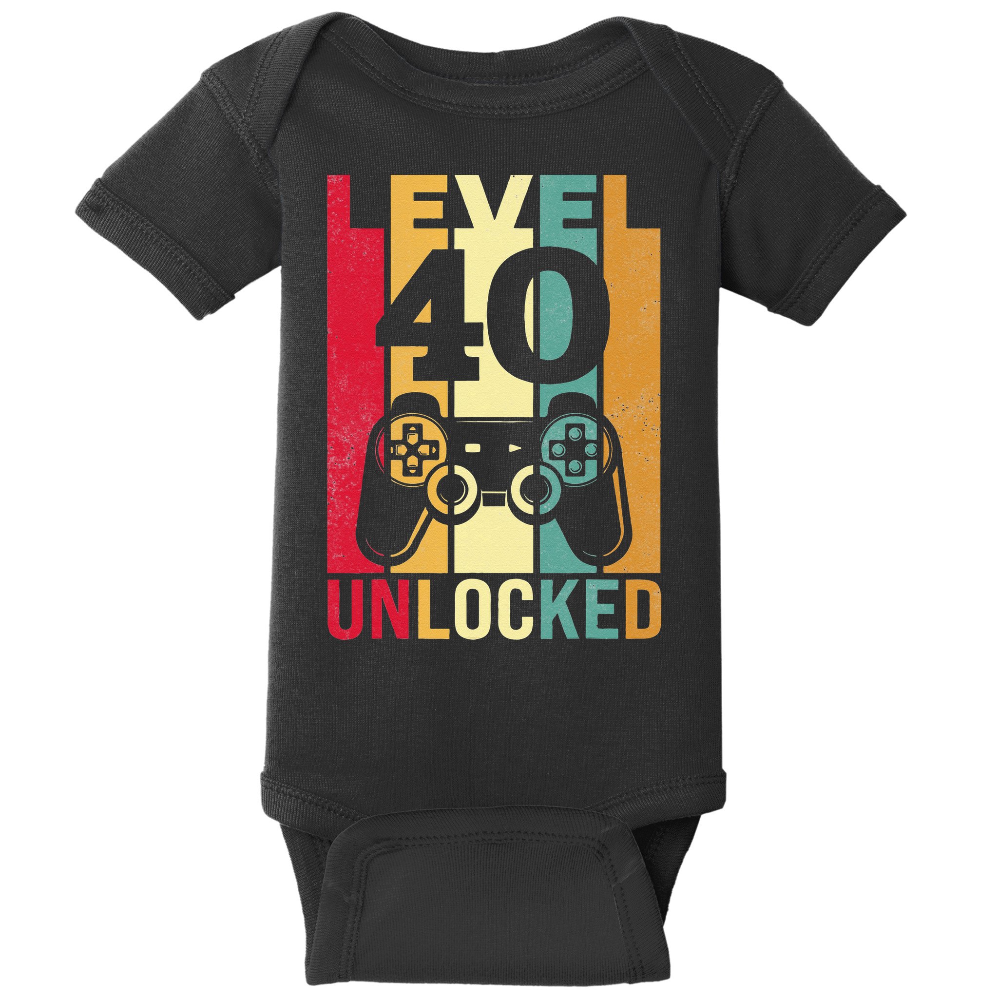Funny Level 40 Unlocked Him BDay Turning 40th Birthday Baby Bodysuit