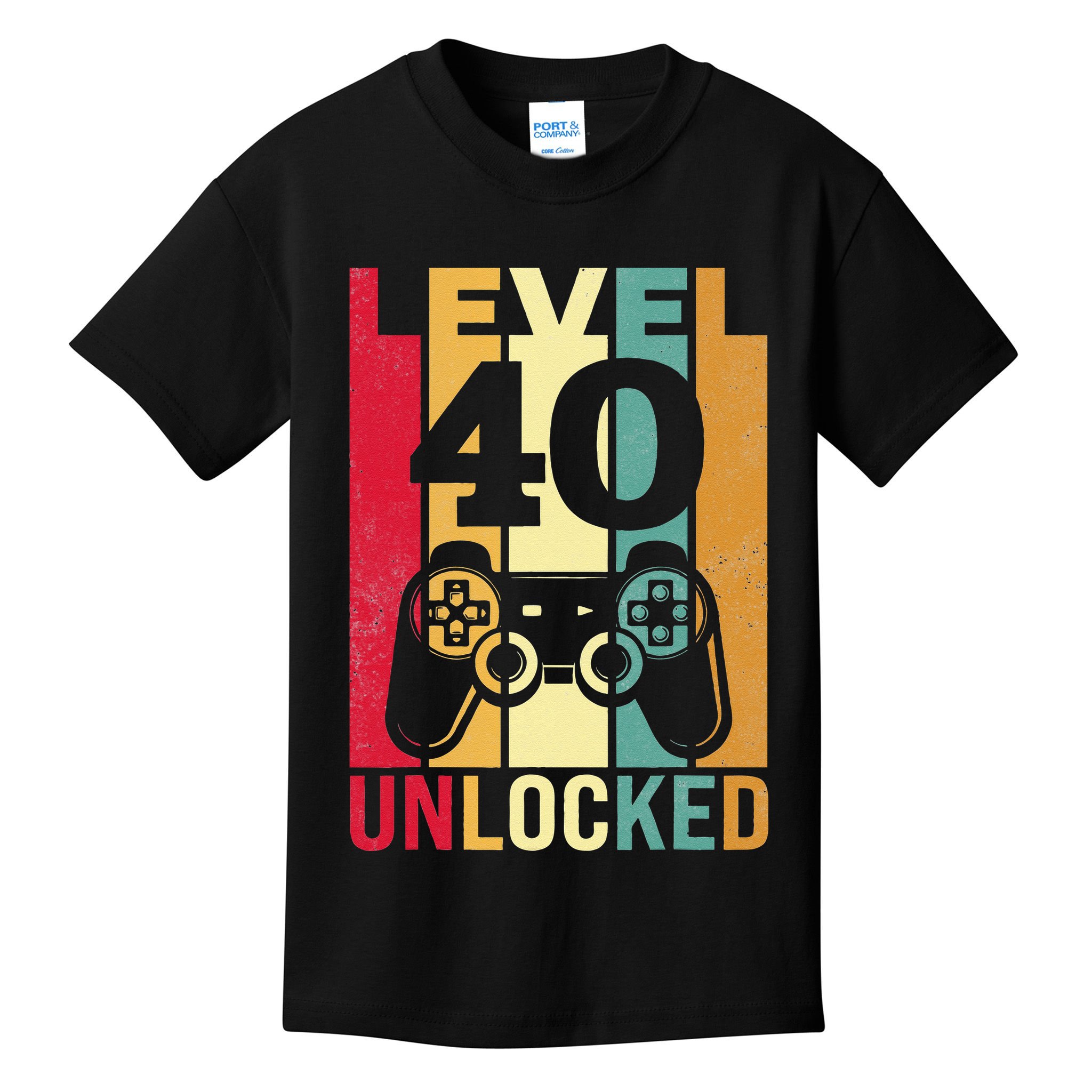 Funny Level 40 Unlocked Him BDay Turning 40th Birthday Kids T-Shirt