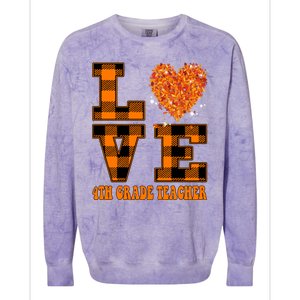 Fall Love 4th Grade Teacher Autumn 2024 Colorblast Crewneck Sweatshirt