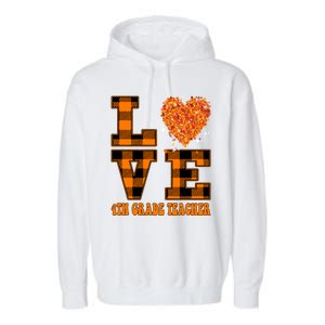 Fall Love 4th Grade Teacher Autumn 2024 Garment-Dyed Fleece Hoodie