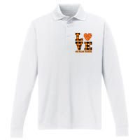 Fall Love 4th Grade Teacher Autumn 2024 Performance Long Sleeve Polo