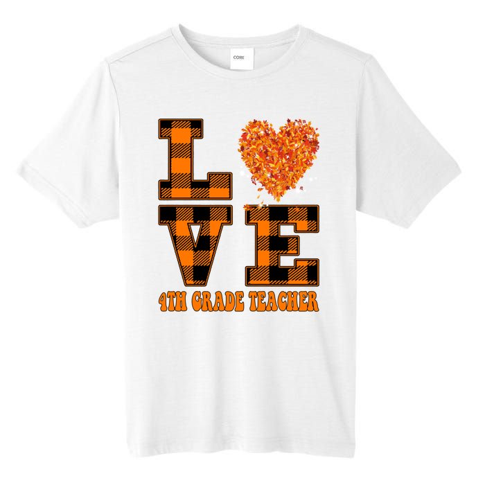 Fall Love 4th Grade Teacher Autumn 2024 Tall Fusion ChromaSoft Performance T-Shirt