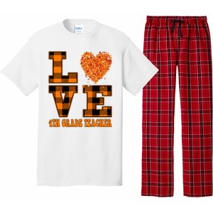 Fall Love 4th Grade Teacher Autumn 2024 Pajama Set