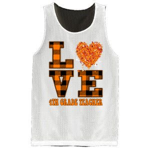 Fall Love 4th Grade Teacher Autumn 2024 Mesh Reversible Basketball Jersey Tank