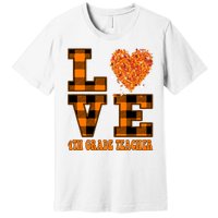 Fall Love 4th Grade Teacher Autumn 2024 Premium T-Shirt