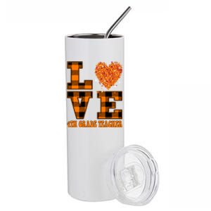 Fall Love 4th Grade Teacher Autumn 2024 Stainless Steel Tumbler