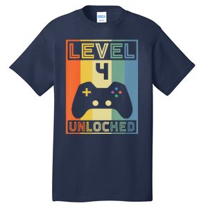 Funny Level 4 Unlocked Video Gamer 14th Birthday Gaming Gift Tall T-Shirt