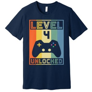 Funny Level 4 Unlocked Video Gamer 14th Birthday Gaming Gift Premium T-Shirt