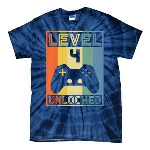 Funny Level 4 Unlocked Video Gamer 14th Birthday Gaming Gift Tie-Dye T-Shirt