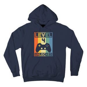 Funny Level 4 Unlocked Video Gamer 14th Birthday Gaming Gift Tall Hoodie