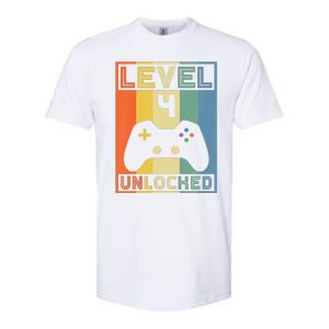 Funny Level 4 Unlocked Video Gamer 14th Birthday Gaming Gift Softstyle CVC T-Shirt