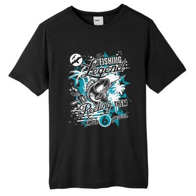 Fishing Legend 6th Birthday Fishing Tall Fusion ChromaSoft Performance T-Shirt