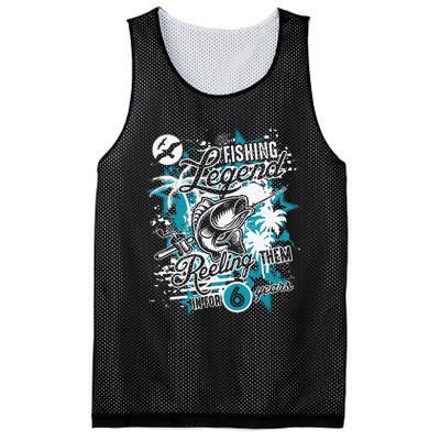 Fishing Legend 6th Birthday Fishing Mesh Reversible Basketball Jersey Tank