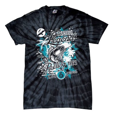 Fishing Legend 6th Birthday Fishing Tie-Dye T-Shirt