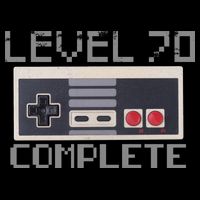 Funny Level 70 Complete Retro Gamer 70th Birthday 1 Stripe Pom Pom Beanie