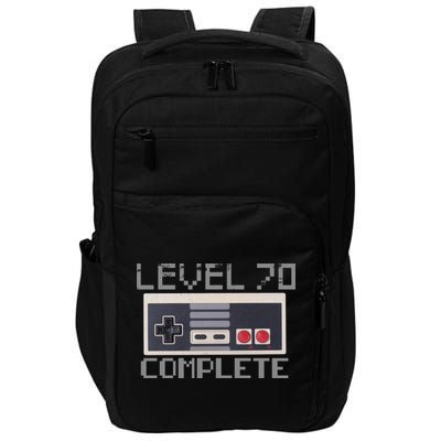 Funny Level 70 Complete Retro Gamer 70th Birthday 1 Impact Tech Backpack