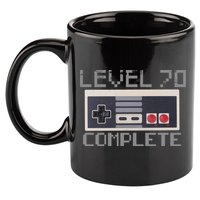 Funny Level 70 Complete Retro Gamer 70th Birthday 1 11oz C Handle Ceramic Mug