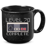 Funny Level 70 Complete Retro Gamer 70th Birthday 1 15oz Campfire Ceramic Mug