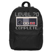 Funny Level 70 Complete Retro Gamer 70th Birthday 1 16 in Basic Backpack