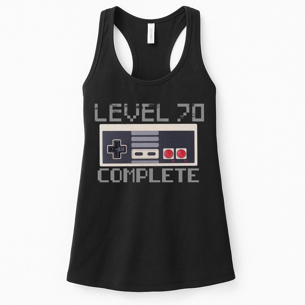 Funny Level 70 Complete Retro Gamer 70th Birthday 1 Womens Tank Top