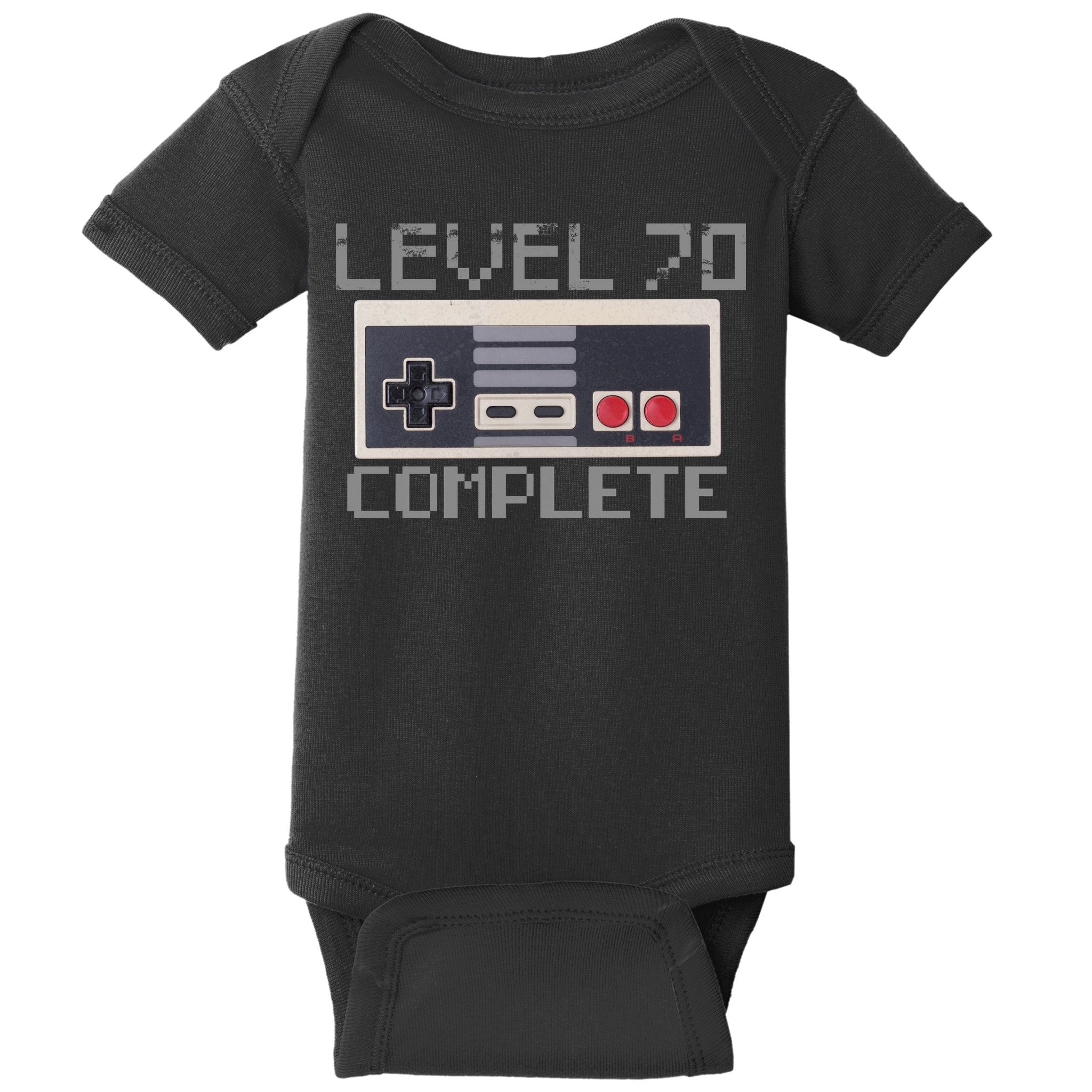 Funny Level 70 Complete Retro Gamer 70th Birthday 1 Baby Bodysuit