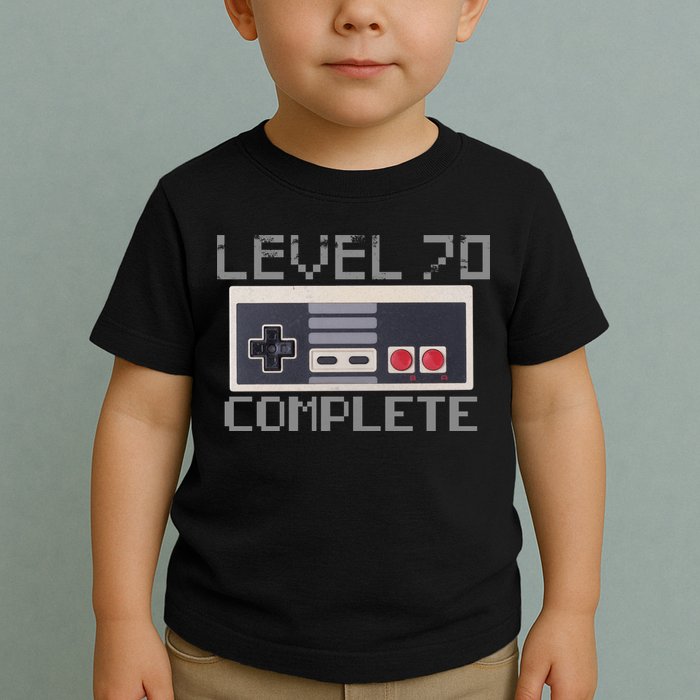 Funny Level 70 Complete Retro Gamer 70th Birthday 1 Toddler T-Shirt
