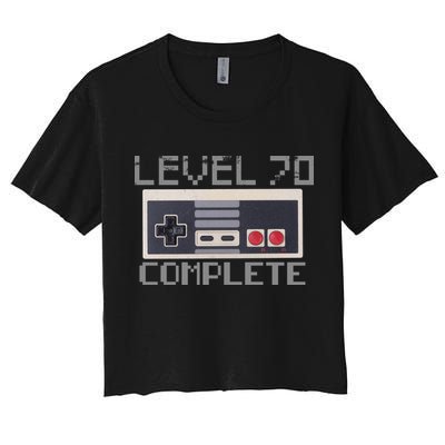 Funny Level 70 Complete Retro Gamer 70th Birthday 1 Crop Top