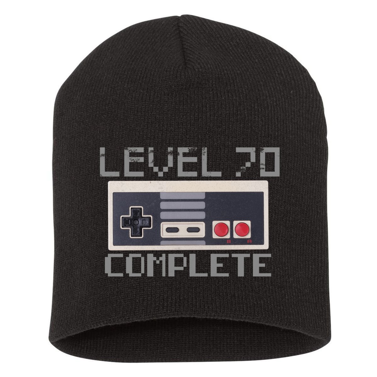 Funny Level 70 Complete Retro Gamer 70th Birthday 1 Short Acrylic Beanie