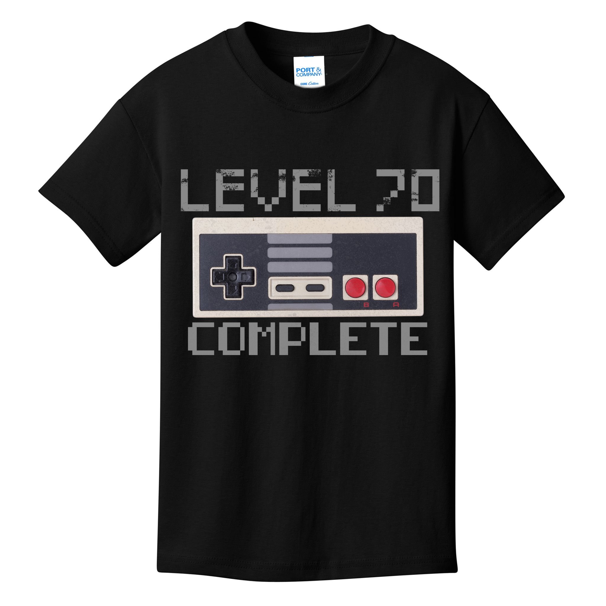 Funny Level 70 Complete Retro Gamer 70th Birthday 1 Kids T-Shirt