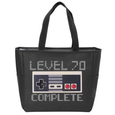 Funny Level 70 Complete Retro Gamer 70th Birthday 1 Zip Tote Bag