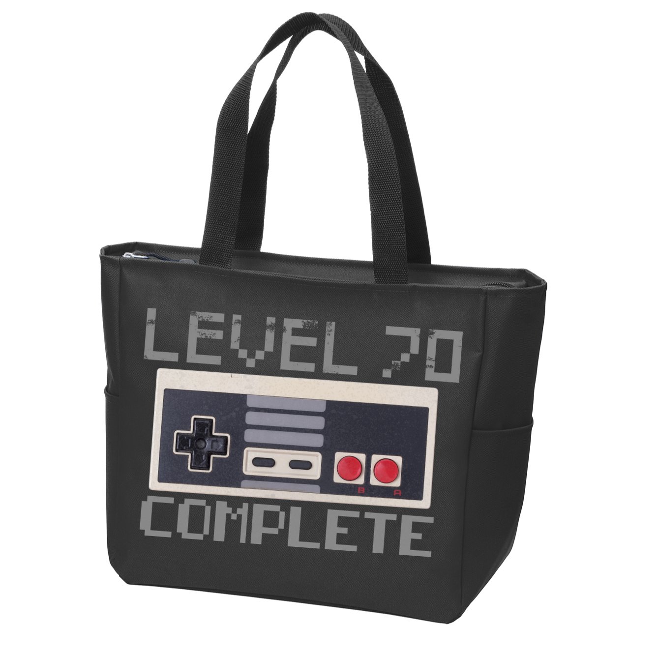 Funny Level 70 Complete Retro Gamer 70th Birthday 1 Zip Tote Bag