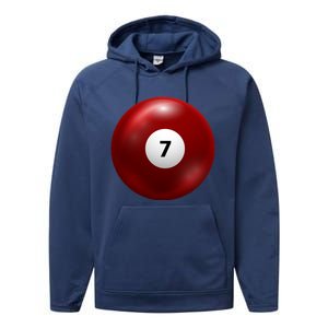 Funny Lucky 7 Ball Performance Fleece Hoodie