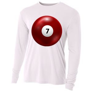 Funny Lucky 7 Ball Cooling Performance Long Sleeve Crew