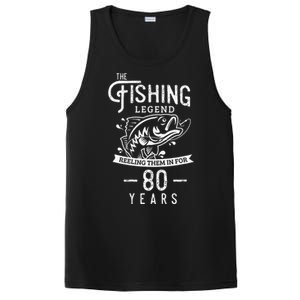 Fishing Legend 80 Years Old Birthday Gift For Fisherman PosiCharge Competitor Tank