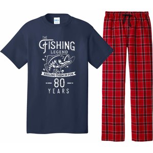 Fishing Legend 80 Years Old Birthday Gift For Fisherman Pajama Set