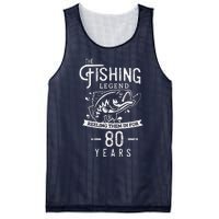 Fishing Legend 80 Years Old Birthday Gift For Fisherman Mesh Reversible Basketball Jersey Tank