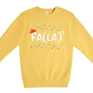 Fa La 8 Christmas Math Teacher Santa Hat Funny Xmas Pajamas  Premium Crewneck Sweatshirt