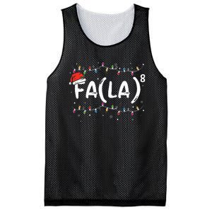 Fa La 8 Christmas Math Teacher Santa Hat Funny Xmas Pajamas  Mesh Reversible Basketball Jersey Tank