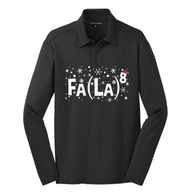 Fa La 8 Math Teacher Christmas Fa La La Funny Xmas Silk Touch Performance Long Sleeve Polo