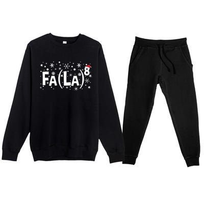 Fa La 8 Math Teacher Christmas Fa La La Funny Xmas Premium Crewneck Sweatsuit Set