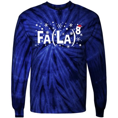 Fa La 8 Math Teacher Christmas Fa La La Funny Xmas Tie-Dye Long Sleeve Shirt