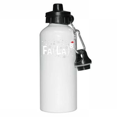 Fa La 8 Math Teacher Christmas Fa La La Funny Xmas Aluminum Water Bottle 