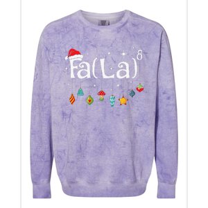 Fa La 8 Christmas Math Teacher Santa Hat Funny Xmas Holiday Colorblast Crewneck Sweatshirt