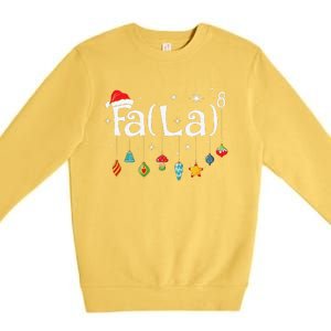 Fa La 8 Christmas Math Teacher Santa Hat Funny Xmas Holiday Premium Crewneck Sweatshirt