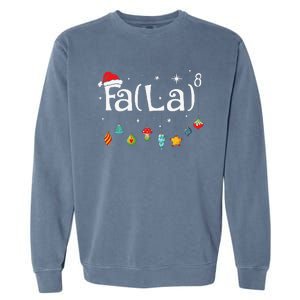 Fa La 8 Christmas Math Teacher Santa Hat Funny Xmas Holiday Garment-Dyed Sweatshirt