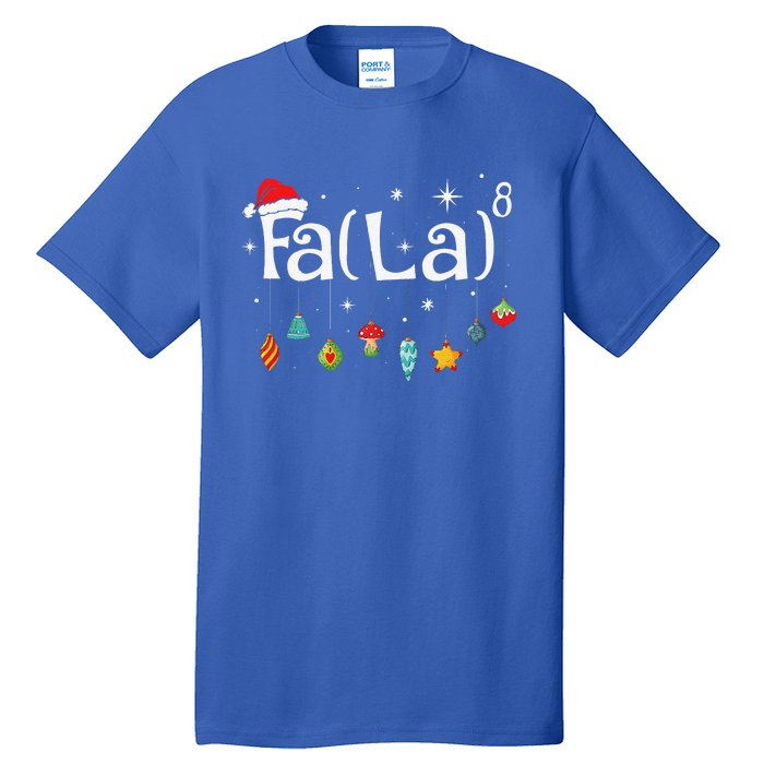 Fa La 8 Christmas Math Teacher Santa Hat Funny Xmas Holiday Tall T-Shirt